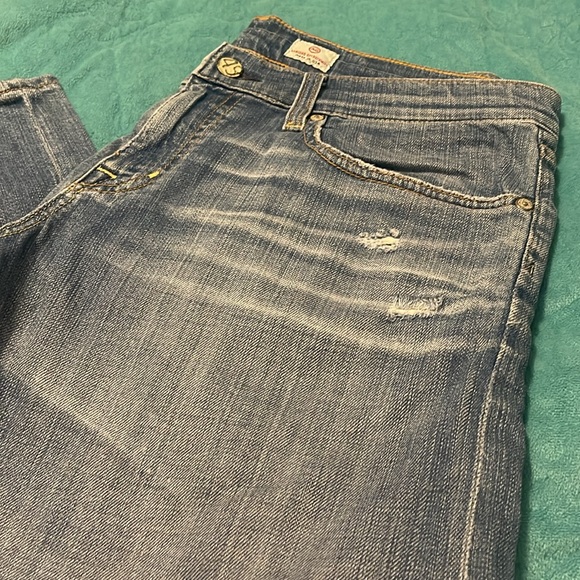 AG Adriano Goldschmied EX-BF CROP BOYFRIEND Women's size 28 Jeans Distressed USA - Picture 7 of 11